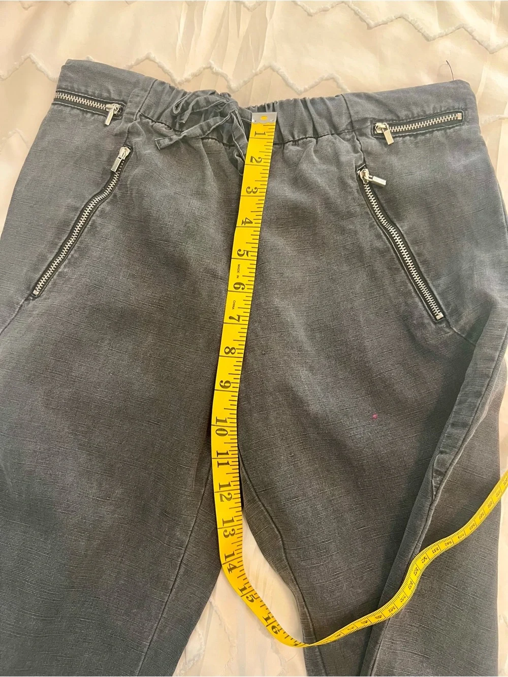 Zara women premium linen Charcoal Jogger Pants XS  chic summer minimalist Luxe